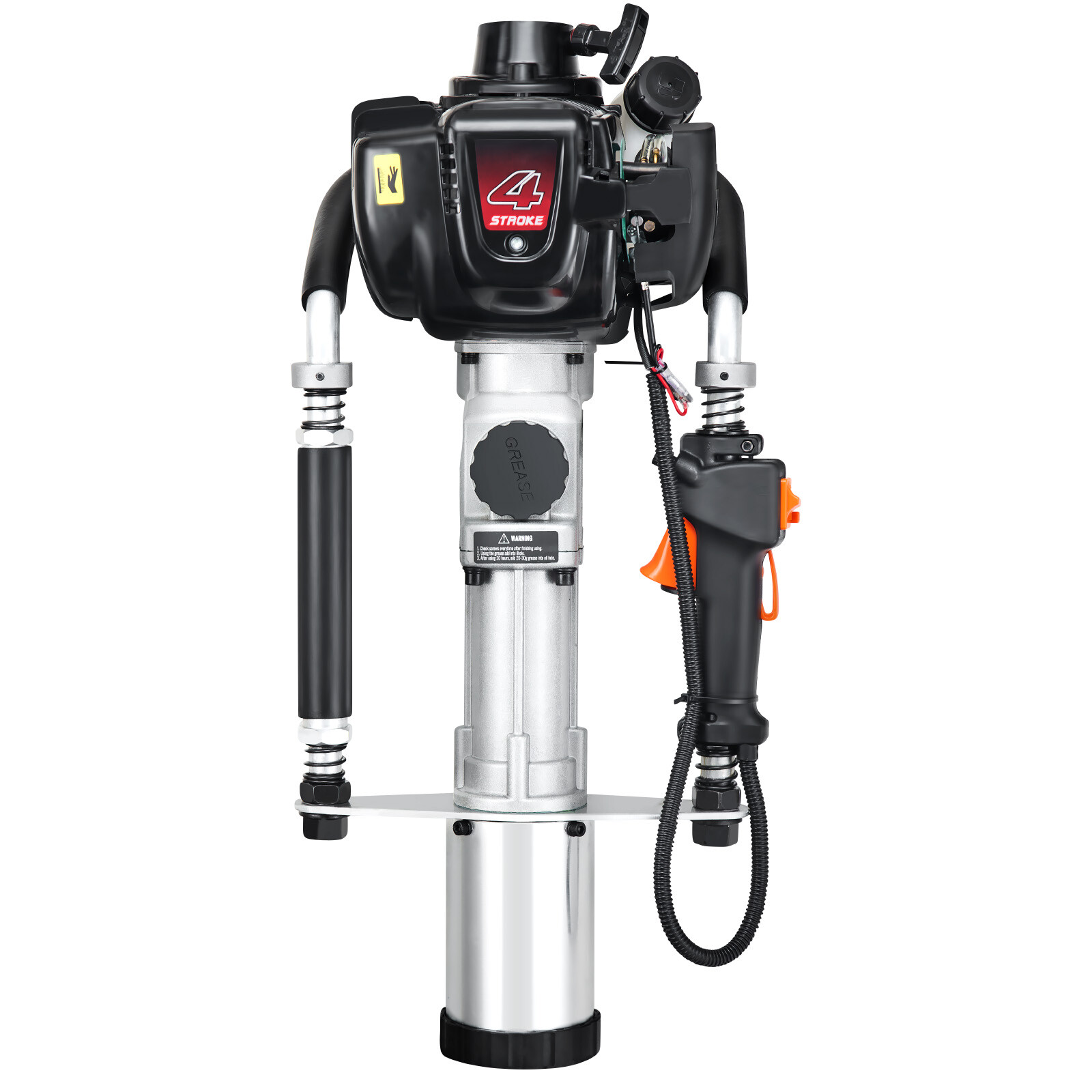 VEVOR 37.77cc Gas-Powered T Post Driver 4-Stroke Fence Piling Pounder w/ 3 Head