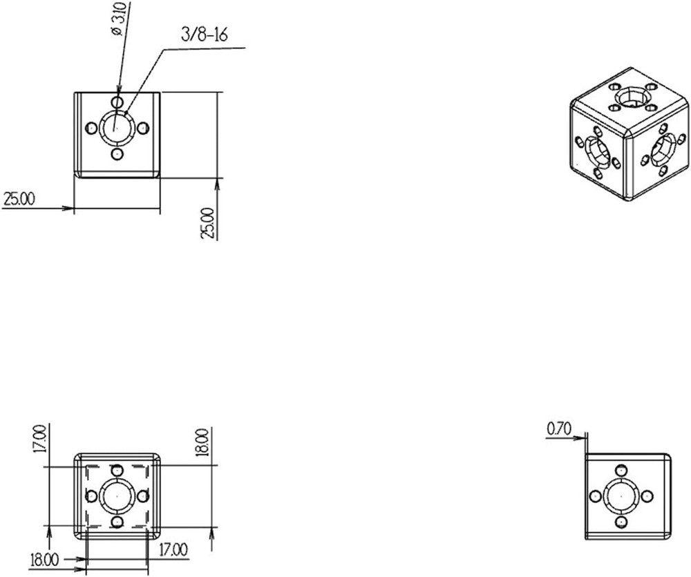 Block 3/8" Thread Bracket Lock Mount Extension Adapter for ARRI Sony RED Handle