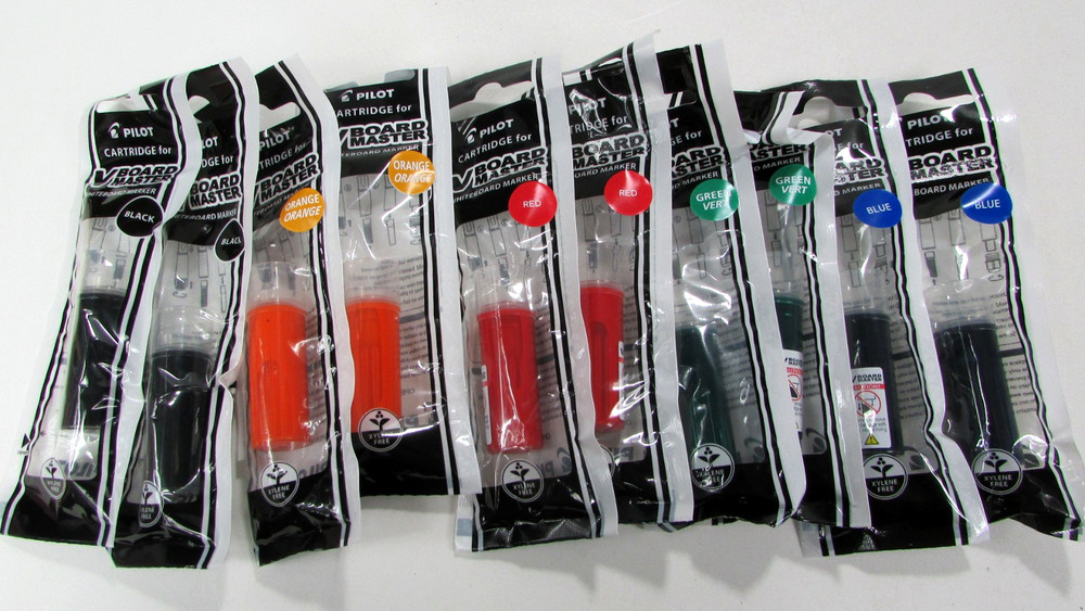 Pilot V Board Master Refill Cartridges, Assorted Colors, 10 Pack