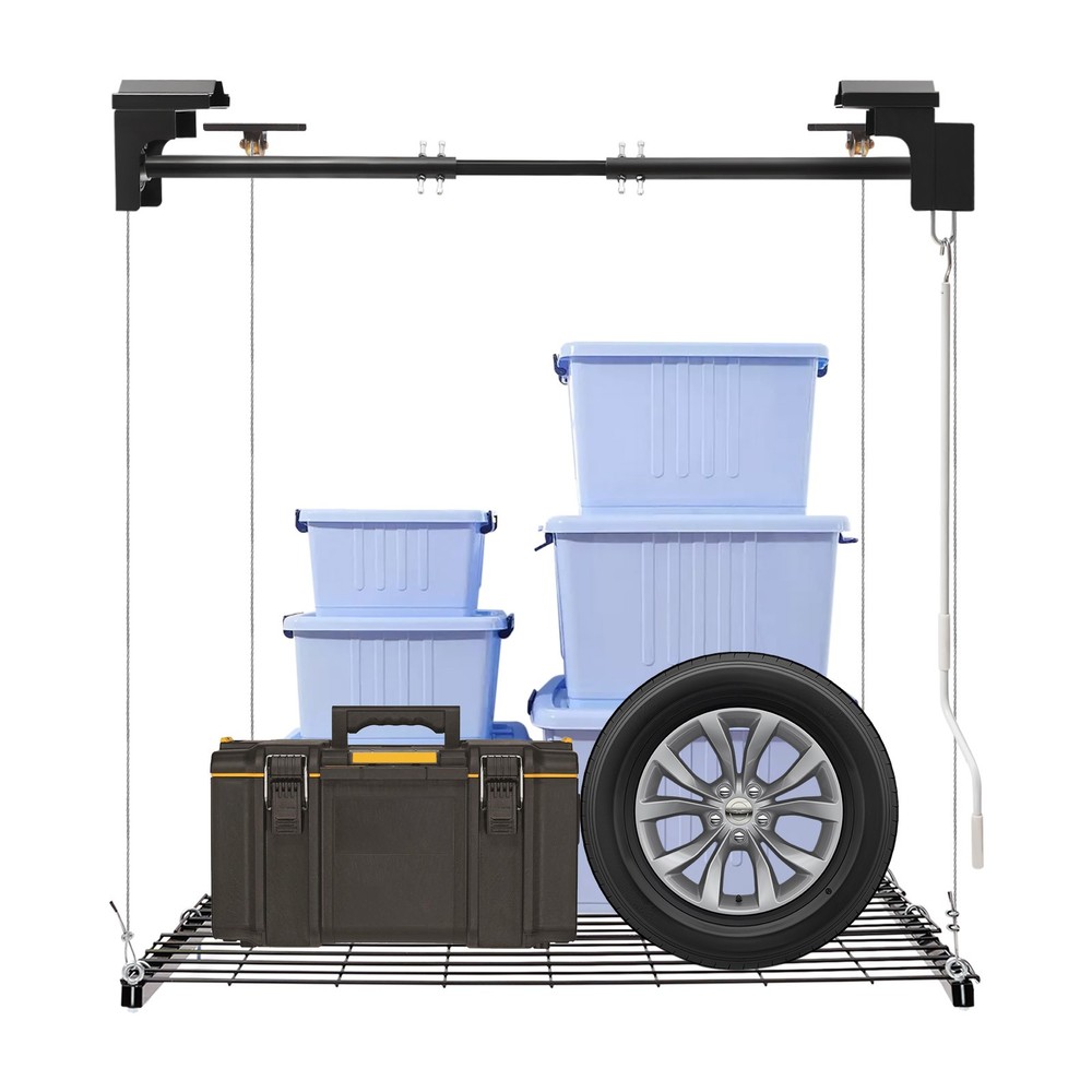Overhead Garage Lifting Storage Rack, Garage Storage Rack, Adjustable Height Gar