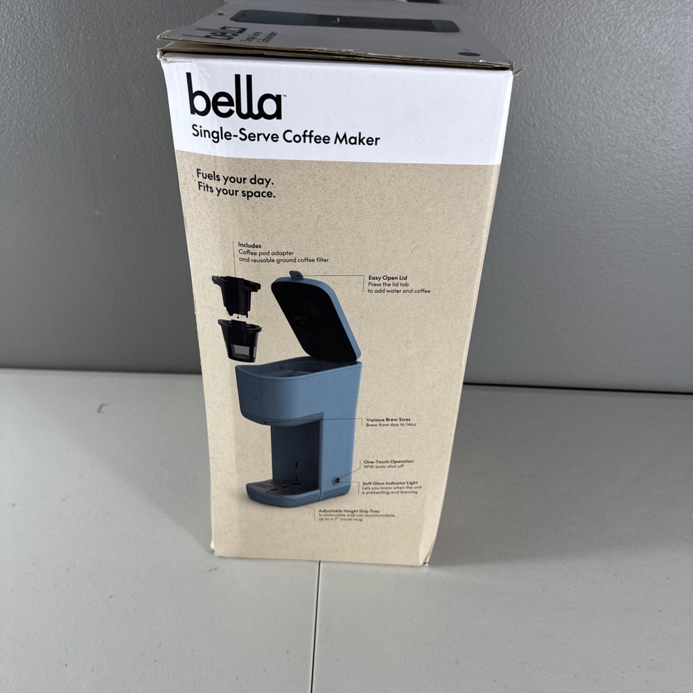 bella Single-Serve Coffee Maker, Oat Milk ￼ open box
