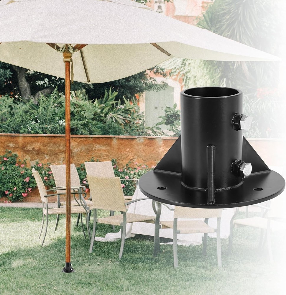 2PCS 3" Round Posts Base Bracket 6.5" BASE Flange Post Holder Heavy