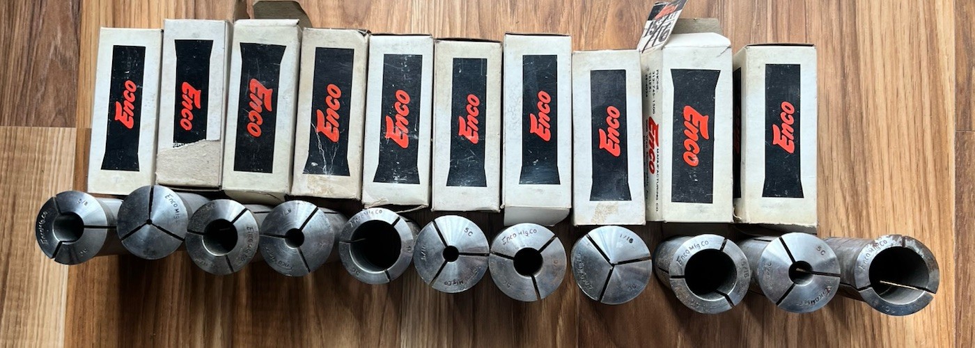enco collets 5c lot  1/16"-1" QTY. 11 piece used