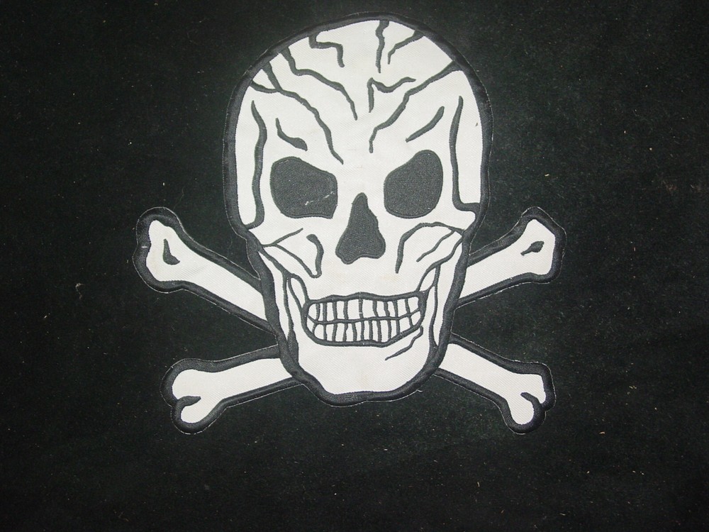Skull & Crossbones  Patch  ,Vest embroidered iron on patch Large 9"X9"