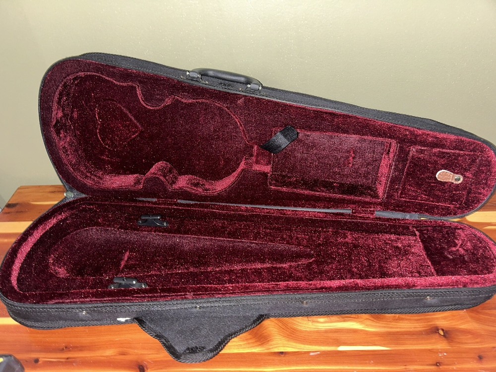 Durable Cloth Fluff Triangle Shape Case with Red Lining for 4/4 Violin Black