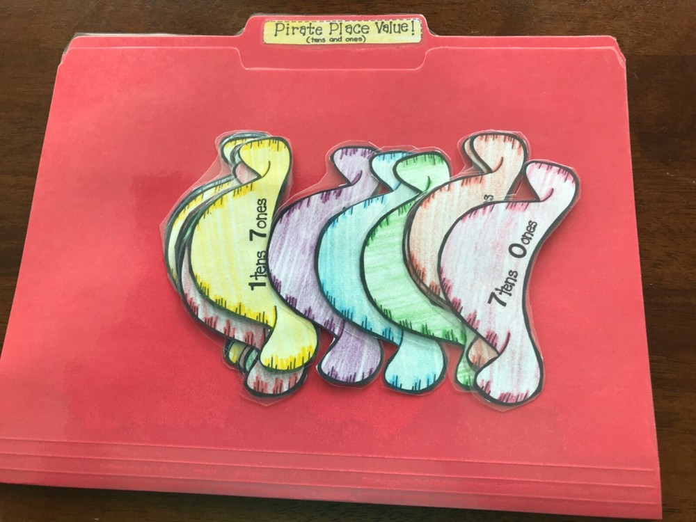 Pirate Place Values! 1s 10s grade math  file folder game teacher