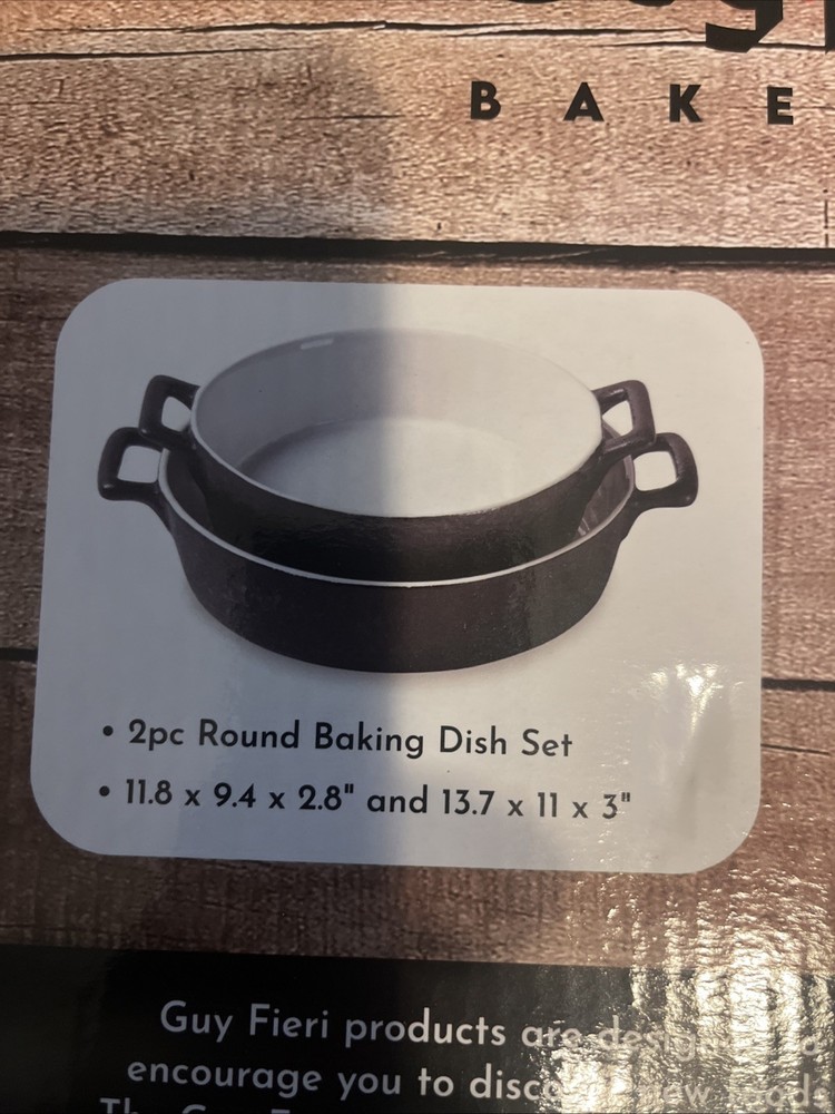 GuyFieri Metallic Glaze Stoneware Bakeware NEW IN BOX (2 pc Per Item)