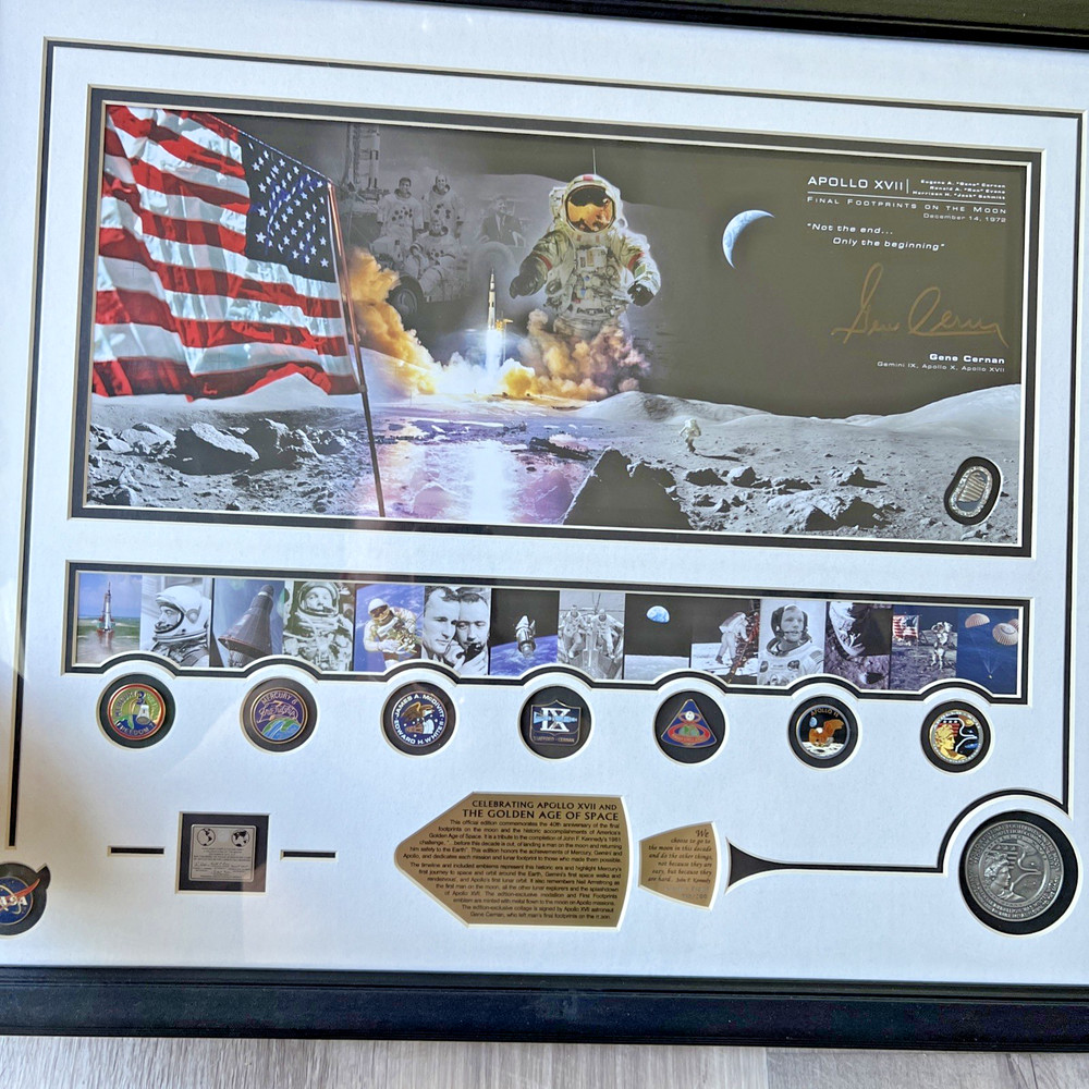 GENE CERNAN APOLLO 17 SIGNED AUTOGRAPHED Framed
