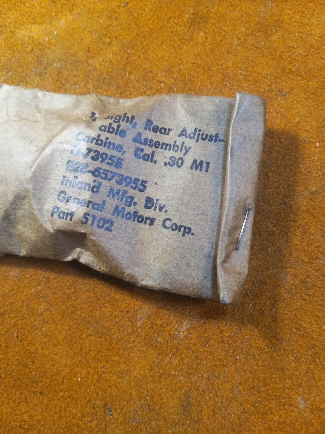 M1 Carbine Rear Sight Inland Milled Adjustable PI stamped