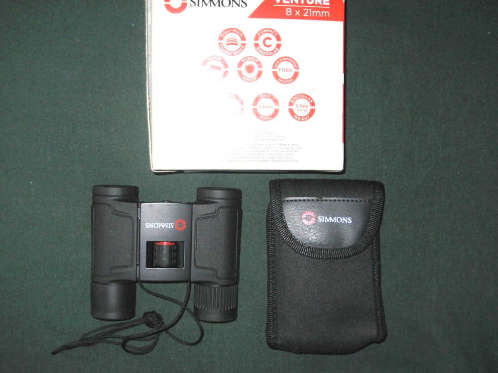 SIMMONS VENTURE 8X21 BINOS COMPACT -WATER-RESISTANT