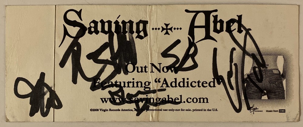 Saving Abel Signed Sticker Full Band Jared Weeks (Original Singer)