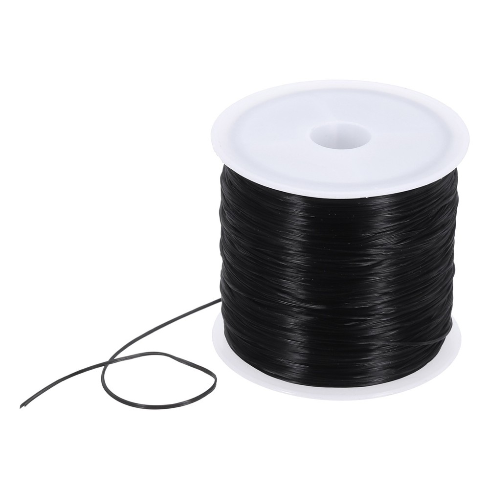 Elastic String for Bracelets,0.4mm Stretch Bead Cord Strings Black,60m