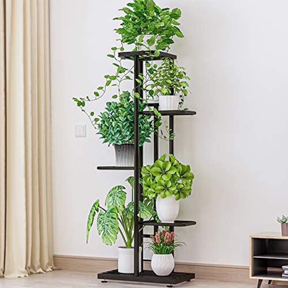 5-Shelf Plant Stand, Flower Stand Plant Display for Indoors and Outdoors, Metal
