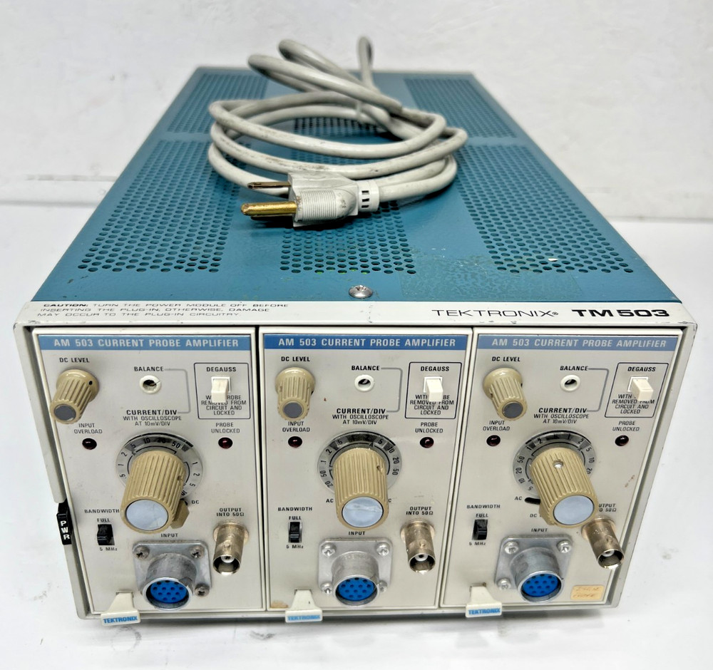 Tektronix TM503 Mainframe with 3 × AM503 Current Probe Amplifier Modules