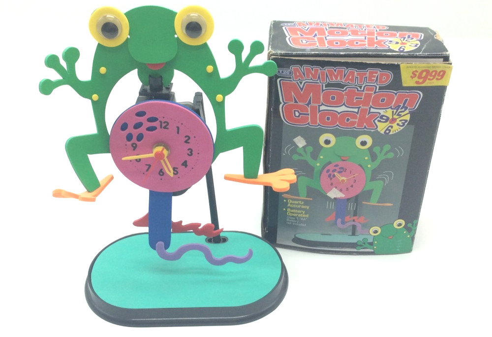 1990's Tozai Animated Motion FROG Clock -AS-IS-