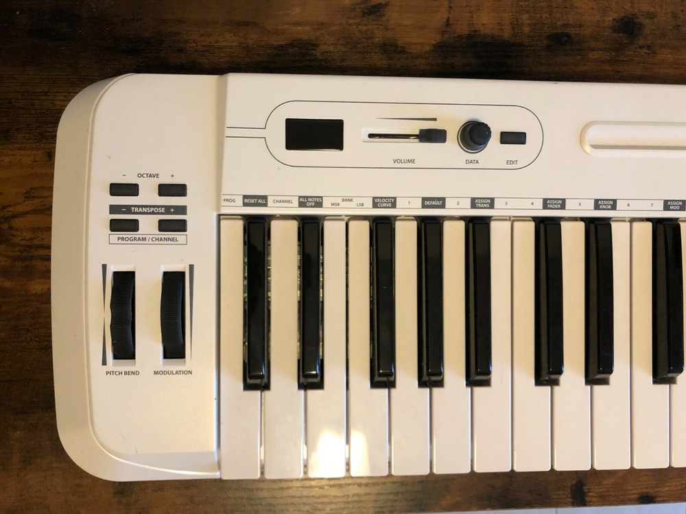 Samson Carbon 49 USB MIDI Keyboard Controller used white + usb cable