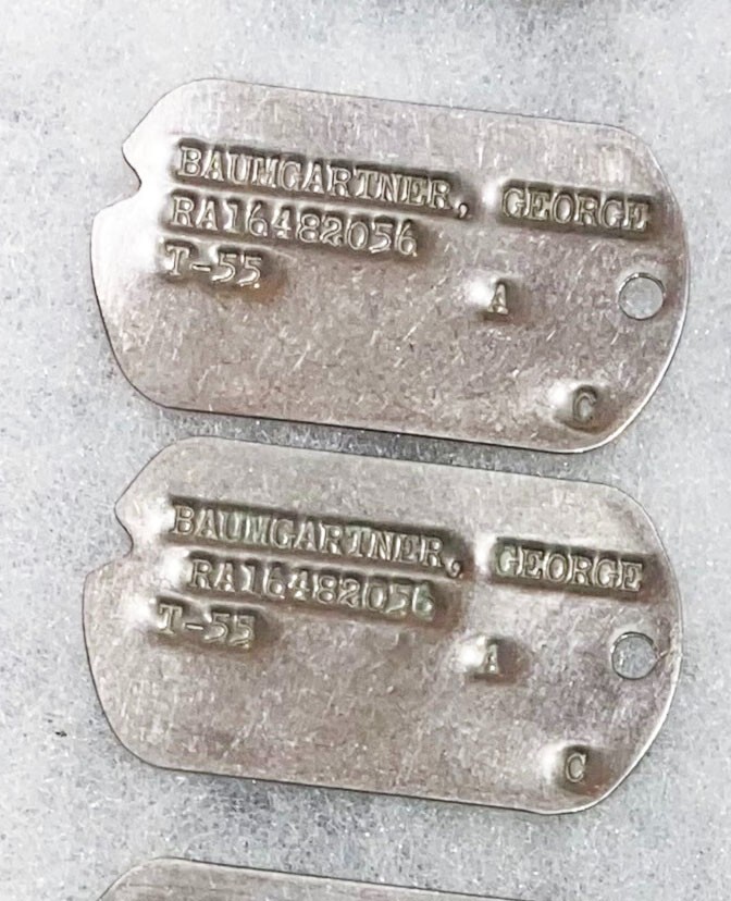 Post-WWII George Gartner T-55 Dog Tag Set