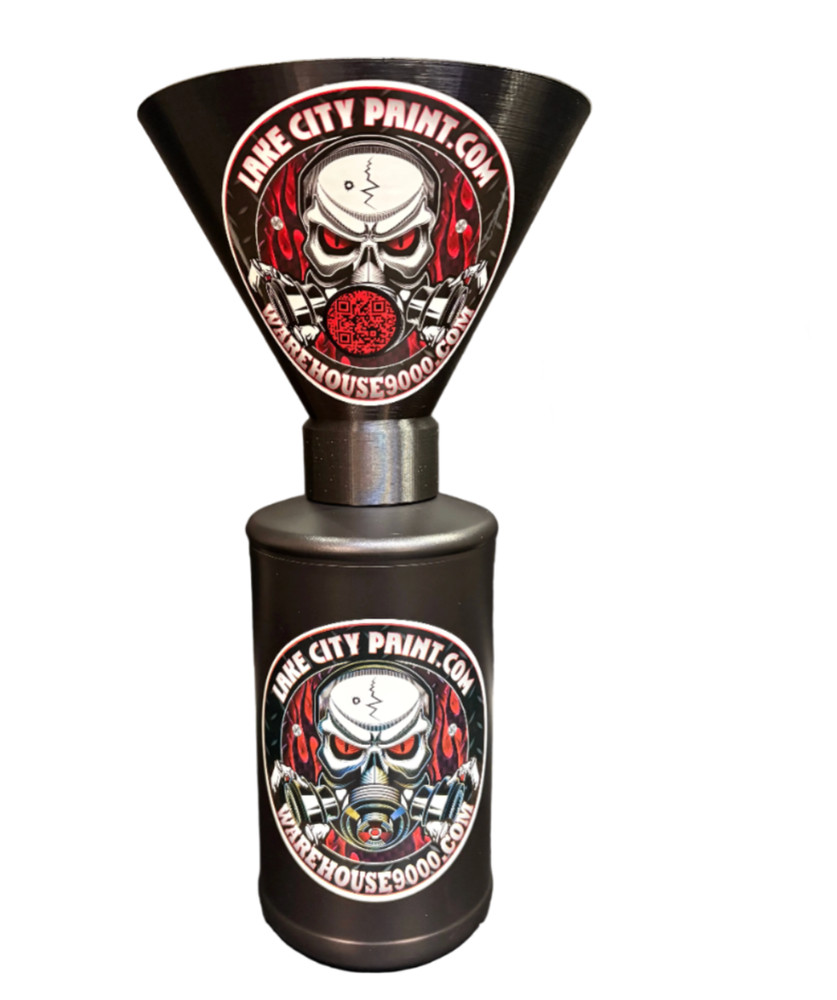 Industrial Threaded Undercoating Funnel and Quart Bottle