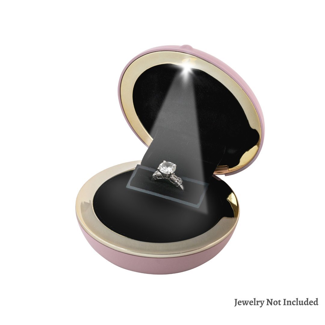 Novel Box Slim LED Lighted Wedding Engagement Jewelry Ring Presentation Box