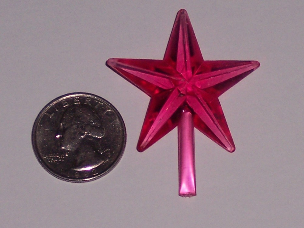 CERAMIC CHRISTMAS TREE STAR Topper Chubby Pink Medium