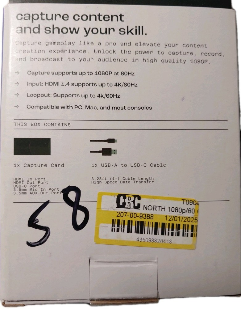 North Capture Card - HDMI New