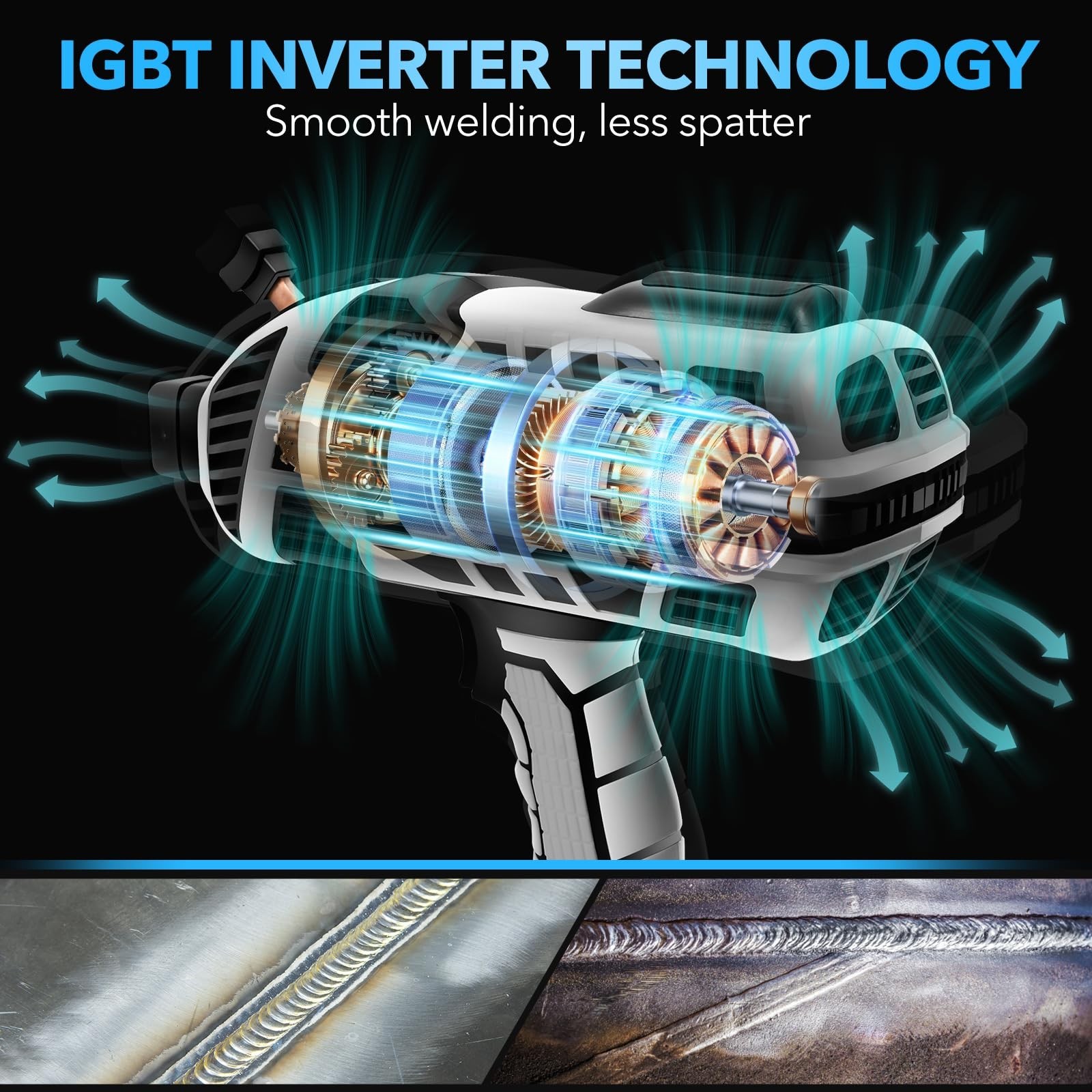 110V Handheld Welding Machine Kit with Auto-Darkening Goggles & Welding Rods