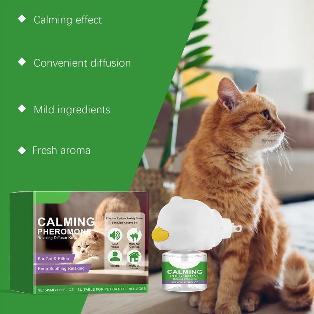 Cat Pheromone Calming Diffuser Kit Effectively Relieves Anxiety Stress 45ML US