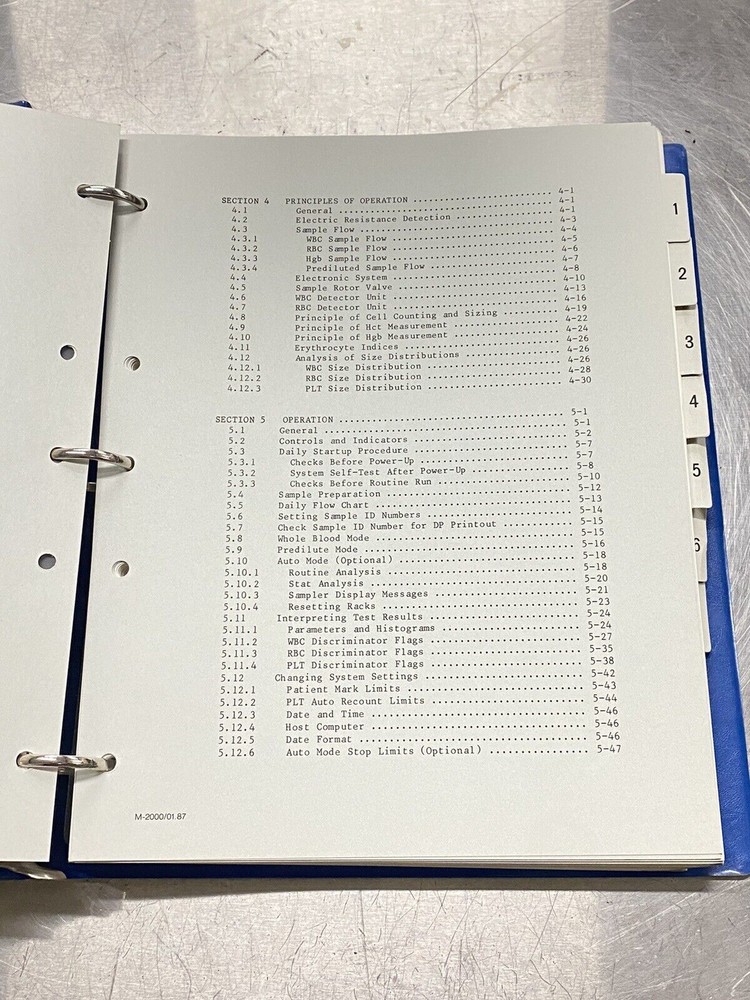 Toa Medical Electronics Susmex M-2000 - Users Guide / Instruction Manual
