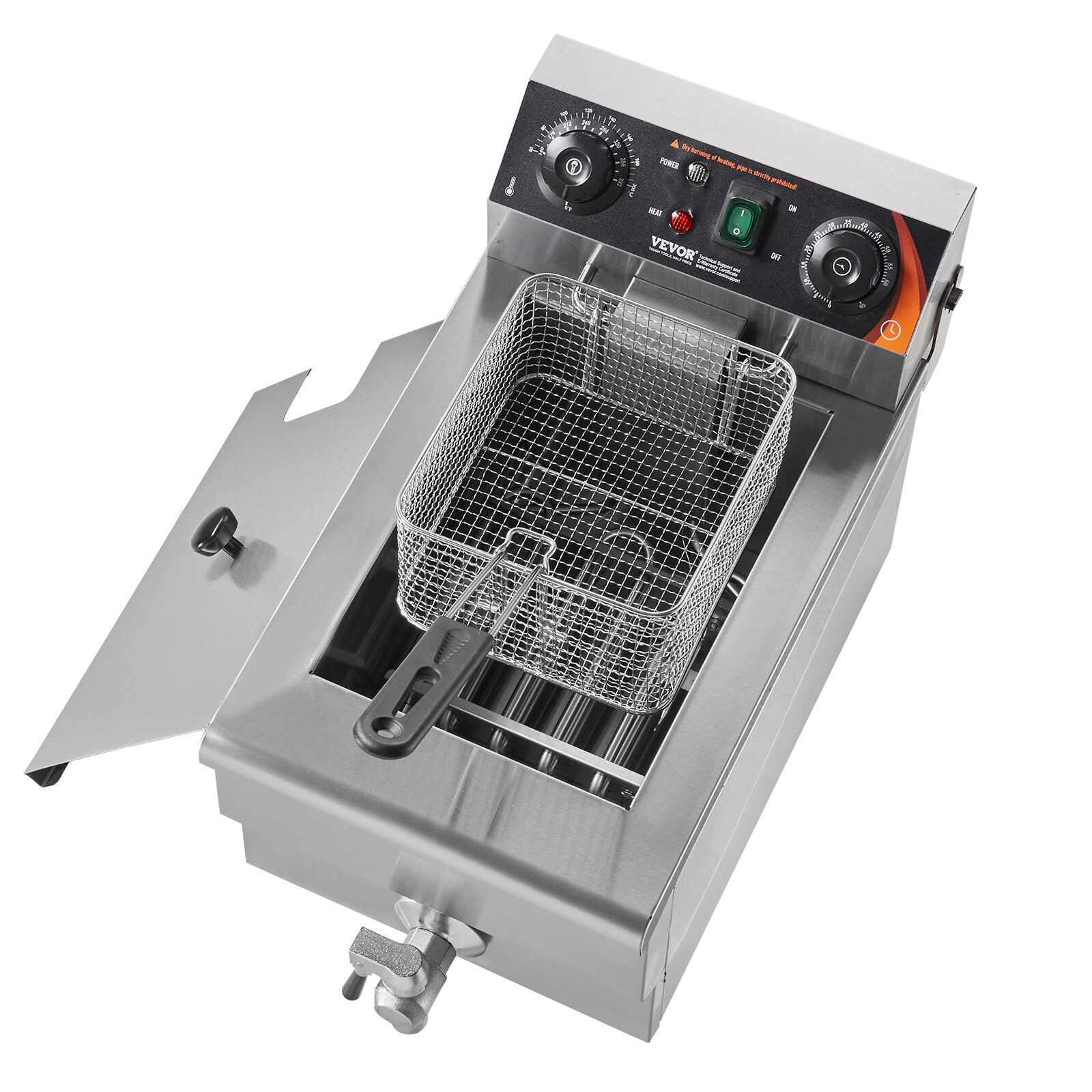 VEVOR Commercial Electric Deep Fryer Countertop Deep Fryer 1500W 11.6Qt / 11L