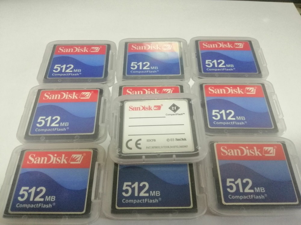 10PCS 512MB SanDisk CompactFlash CF Memory Card 512MB SDCFJ/SDCFB