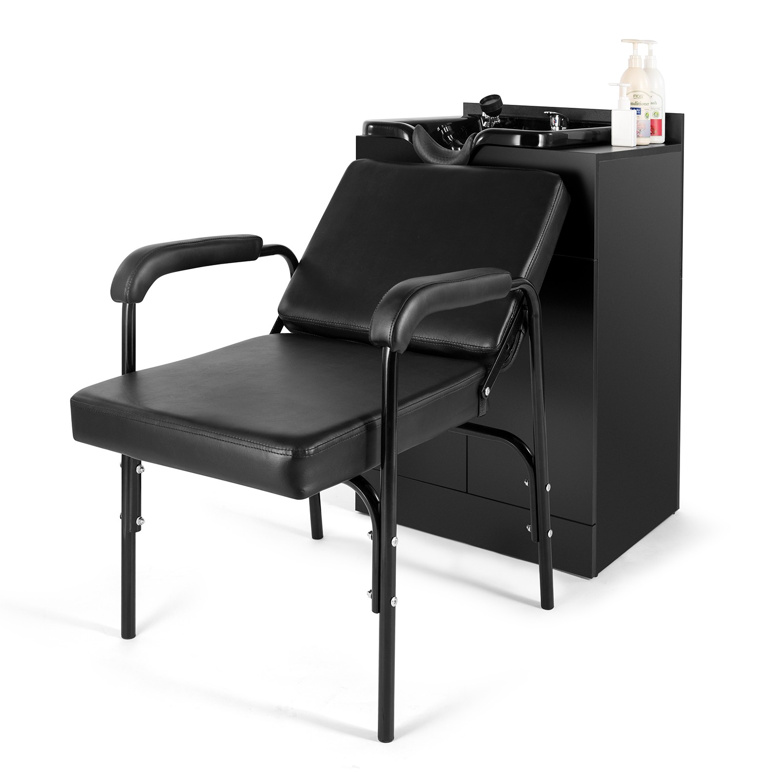 Backwash Shampoo Station Bowl Sink,Reclining Barber Chair,Salon Beauty Equipment