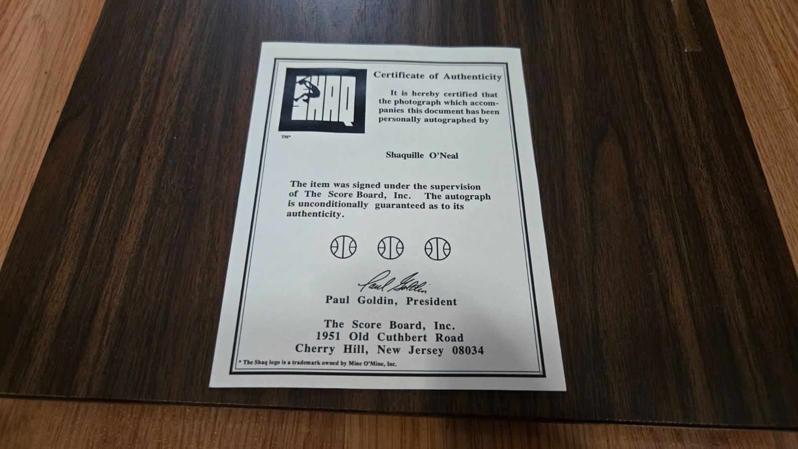 SIGNED Shaquille O'Neal Wall Plaque Shaq Rookie of the Year 1993 Orlando Magic