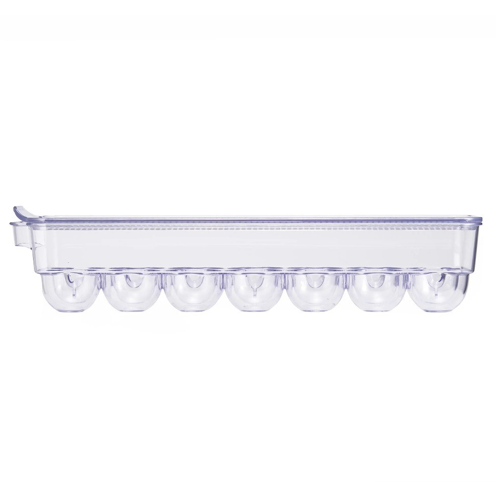 Clear Plastic Refrigerator Egg Holder Tray Storage Container for 14 Eggs