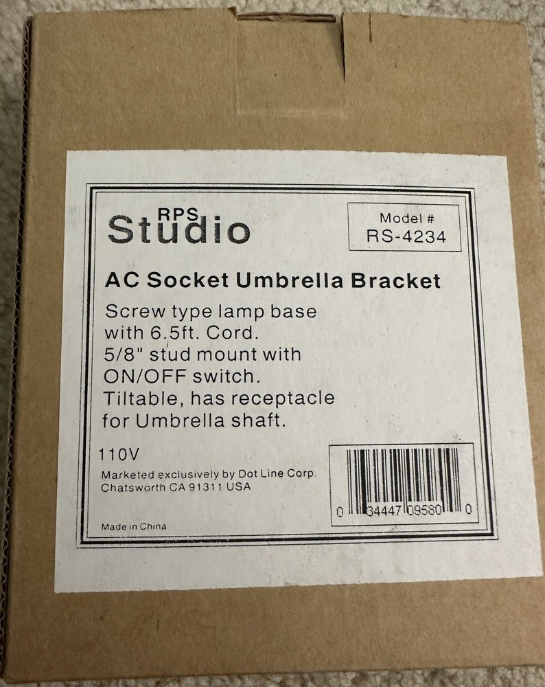 RPS Studio Digital BAREBulb RS-3151 and AC Socket Umbrella Bracket RS-4234