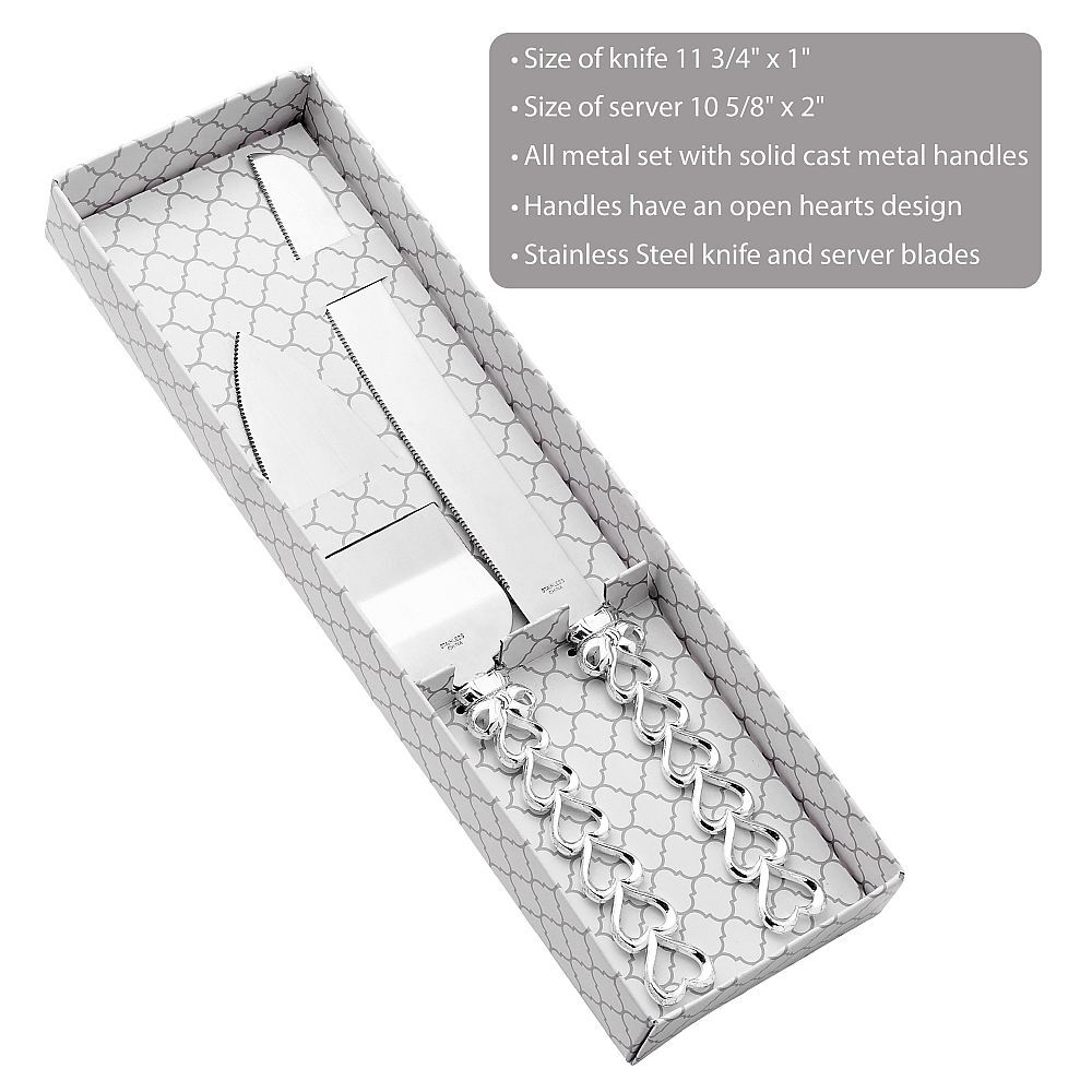 Wedding reception cake server set Heart Design