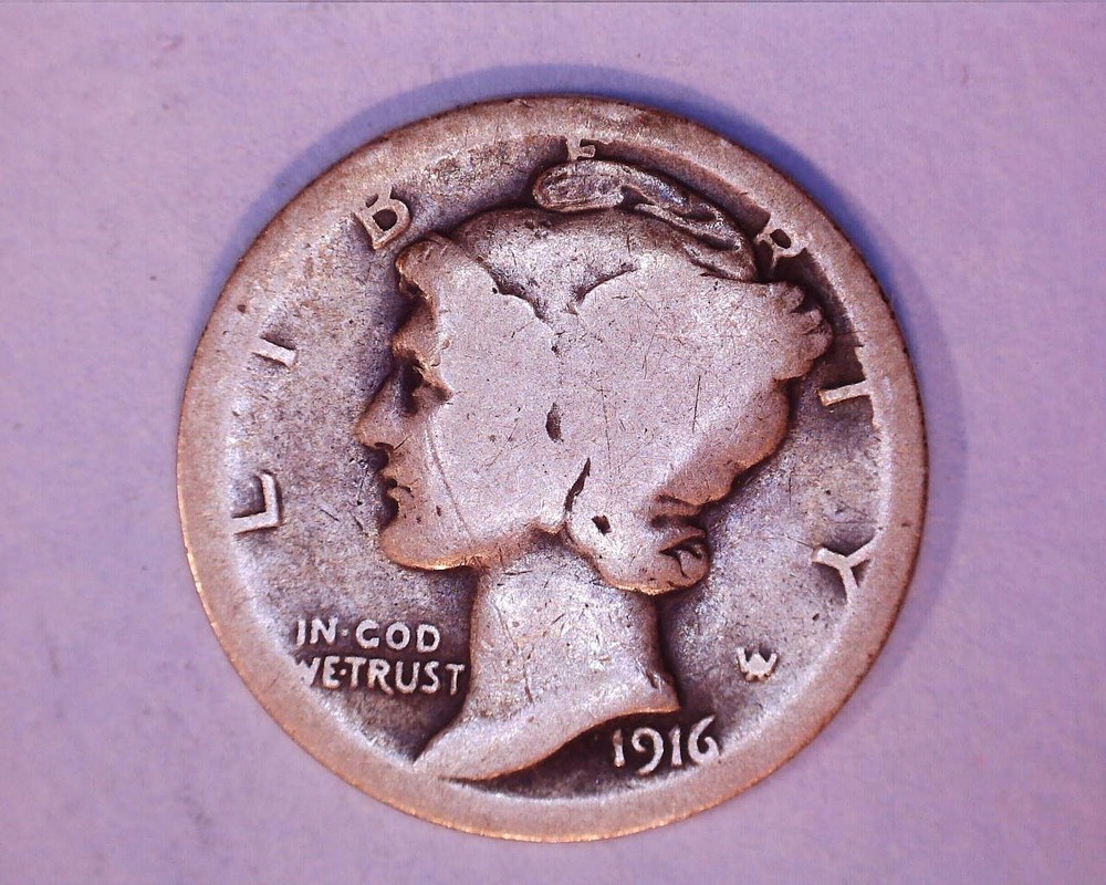1916-S  MERCURY DIME  ***413-6