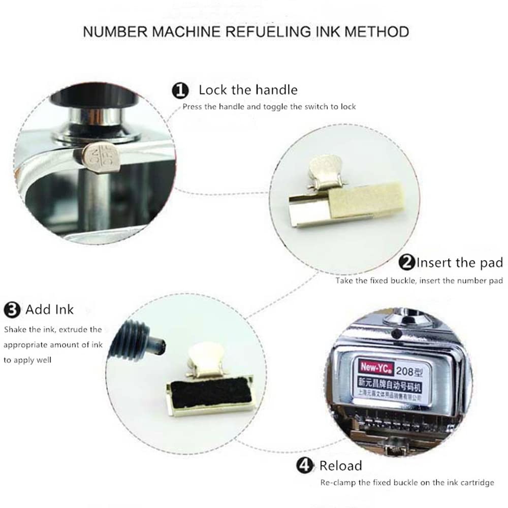 Self Inking Number Stamp 7 Digits Automatic Numbering Machine Metal Number St...
