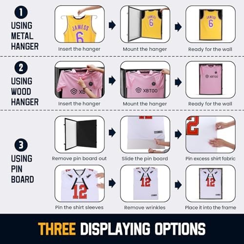 Jersey Frame Display Case ,Jersey Shadow Box with 98% UV Protective Acrylic D...