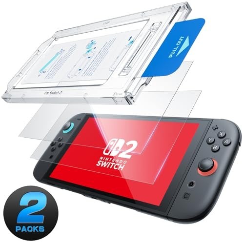 2 Pack Tempered Glass Screen Protector for Nintendo Switch 2 - HD Clear, Scratch