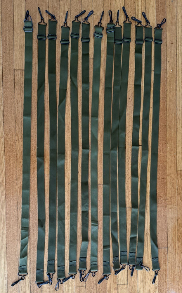 Military Surplus Strap Webbing with Hooks Olive Drab 38"