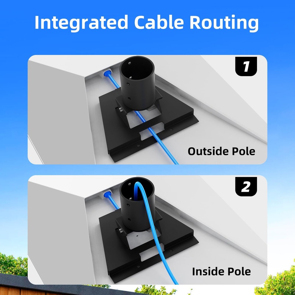 Bloazzup Starlink Pole Adapter, Adjustable Angle Pipe Black