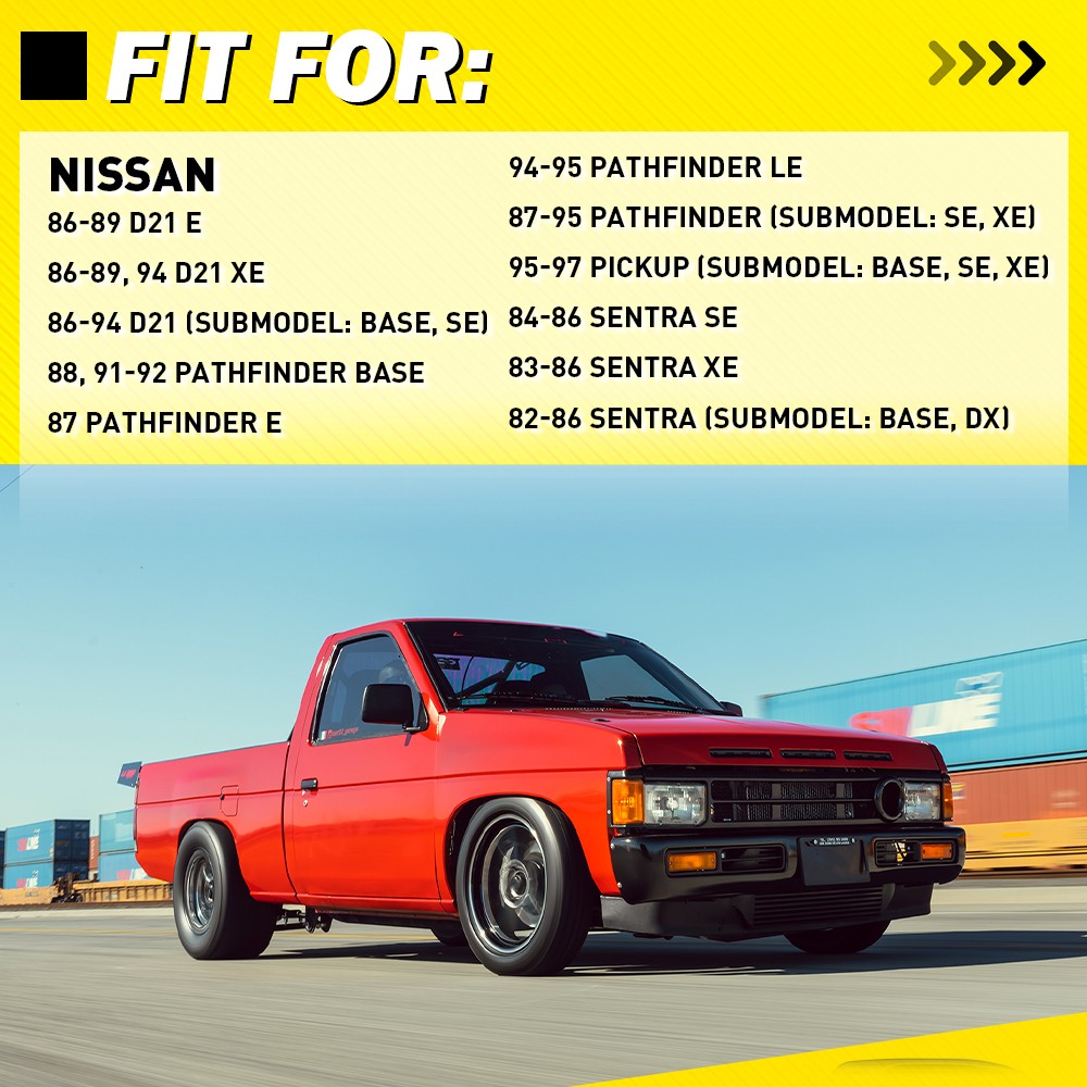 For Nissan 1986-1994 D21 Driver&Passenger Side Front Door Handle Outer Black 2X