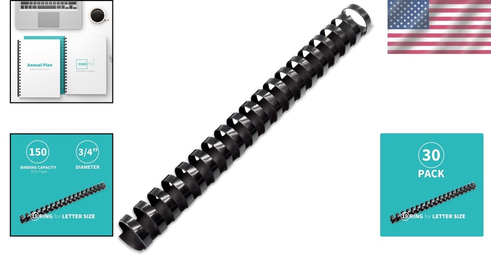 Effortless Document Binding with 30 Pack Black Plastic Combs - Easy to Use