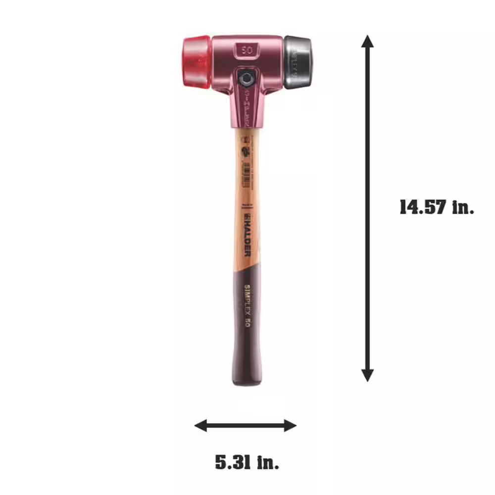 Simplex 50 2.5 Lbs. Mallet with Black Rubber and Red Plastic Inserts