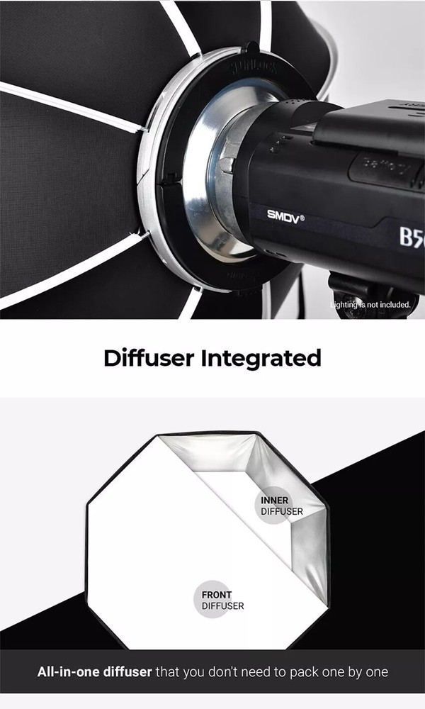SMDV SPEED-BOX FLIP36 Quick Soft-box Diffuser f/ Bowens Elinchrom Profoto Strobe