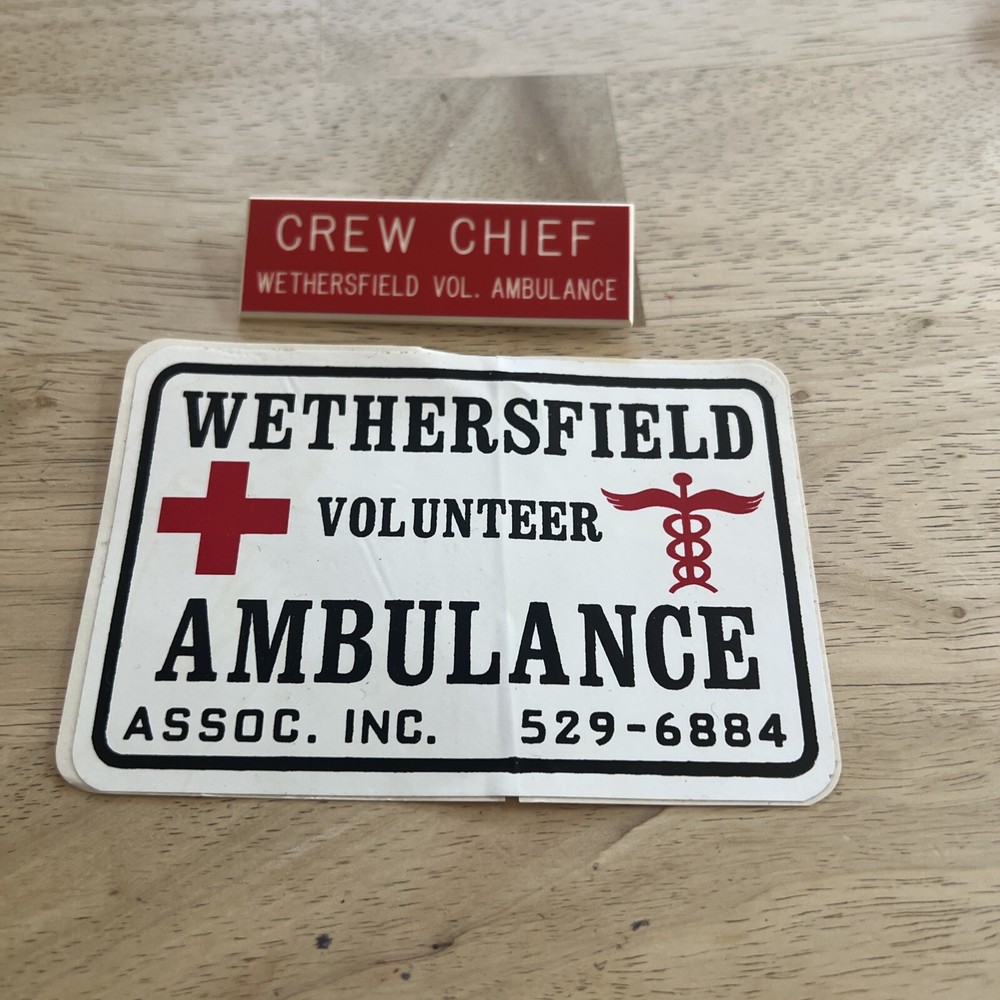 Wethersfield Connecticut Lapel Pin “Crew Chief” & Sticker