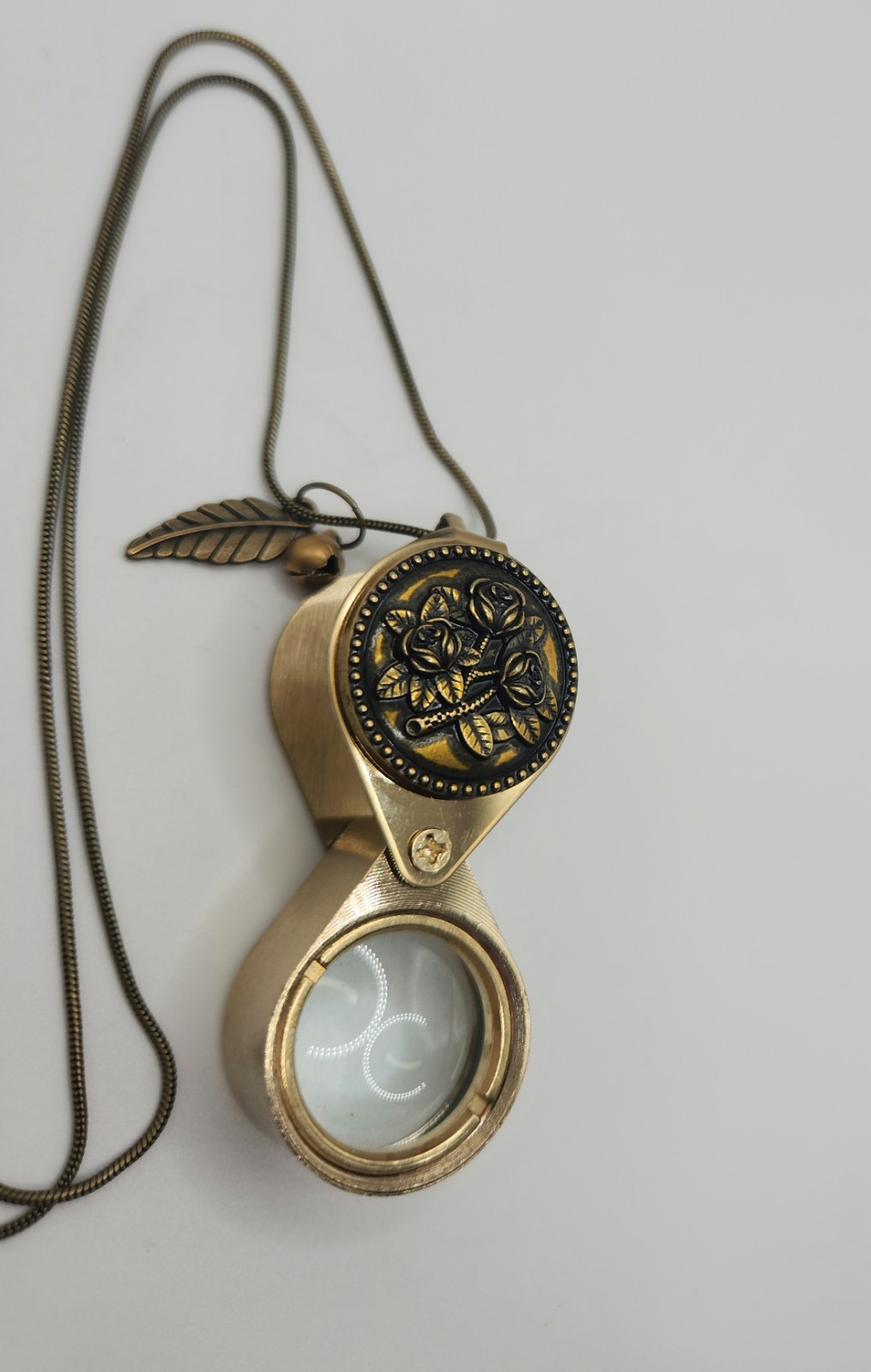 30× Jewelers Loupe Necklace Magnifier Loop Magnifying Glass Jewelry Silver Gold