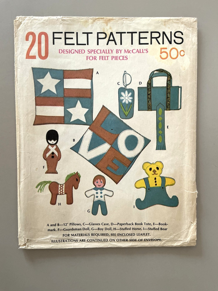 1960's McCall 20 Felt Patterns UNCUT