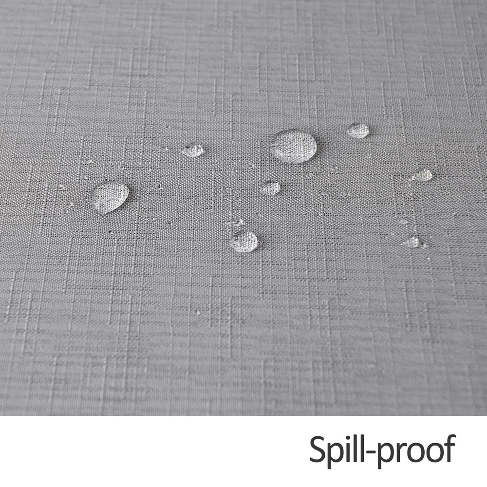 maxmill Rectangle Slubby Textured Tablecloth Waterproof Spillproof Wrinkle Fr...