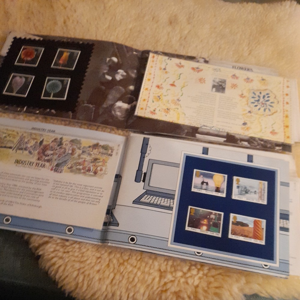 Stamp Bug Albums 1986 and 1987 Mostly Complete VGC